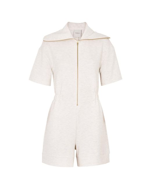 Varley White Caldwell Stretch-Jersey Playsuit