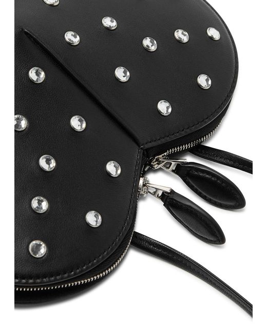 Alaïa Black Alaïa Le Coeur Embellished Leather Cross-body Bag