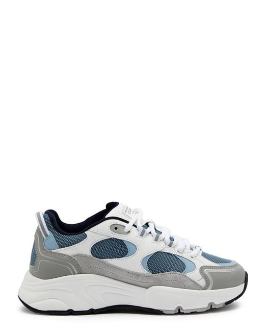 Cleens White Pulse Runner Panelled Mesh Sneakers for men