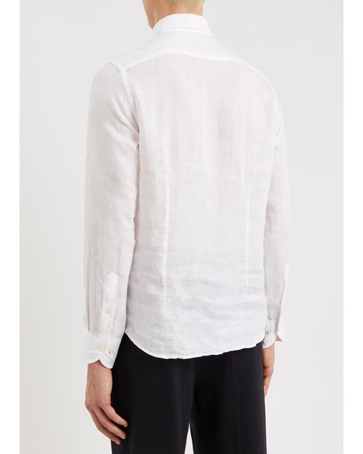 Aurélien White Seaside Linen Shirt for men