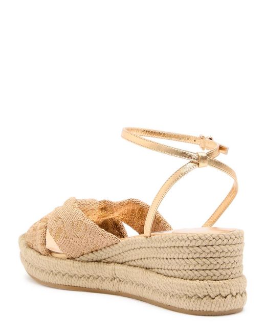 Jimmy Choo Natural Aella Woven Wedge Espadrilles