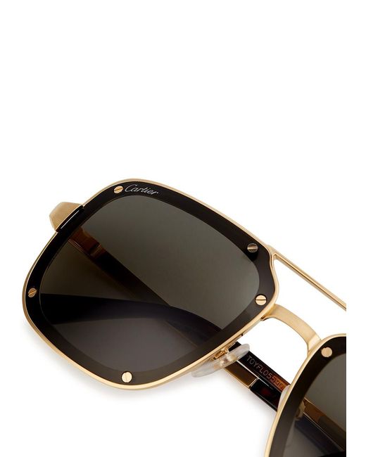 Cartier Metallic Aviator-Style Sunglasses for men