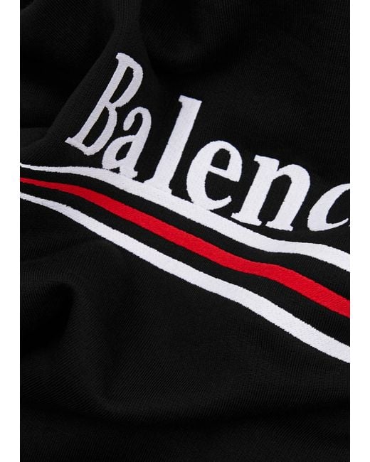Balenciaga Black Political Hooded Cotton Sweatshirt for men
