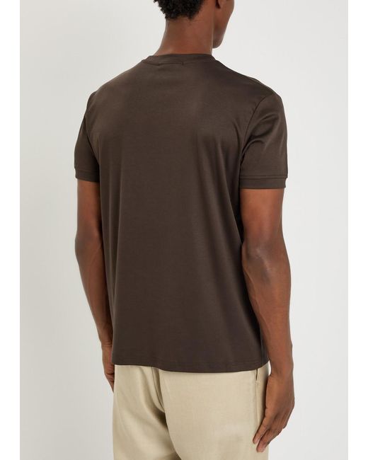 Raith Brown Luxe Mercerised Cotton T-Shirt for men