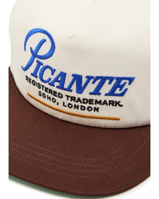 Picante White Record Crew Embroidered Cotton Cap for men