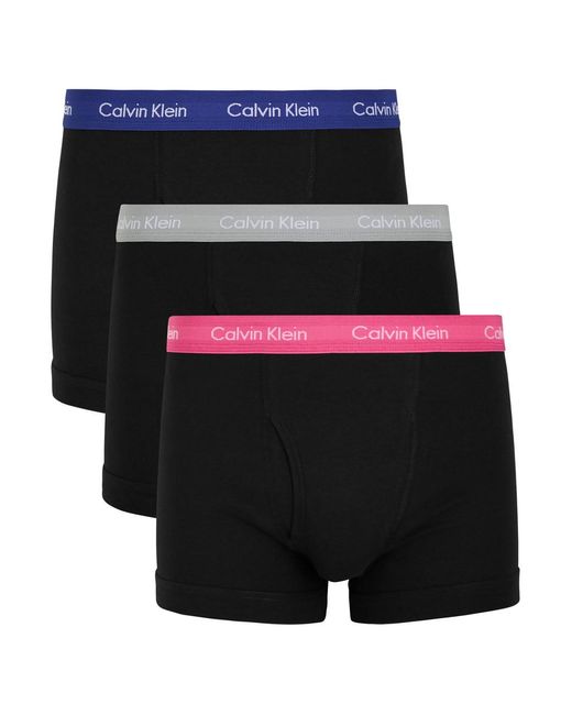 Calvin Klein Black Logo Stretch-Cotton Trunks for men
