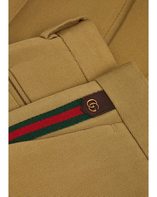Gucci Natural Straight-leg Cotton Trousers for men