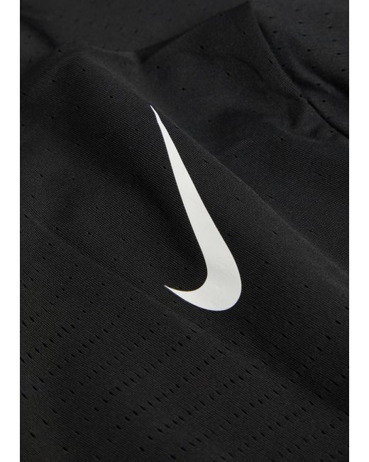 Nike Black Aeroswift Dri-Fit Adv Perforated Jersey Running T-Shirt for men