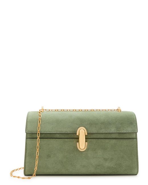 SAVETTE Green Chain Symmetry Suede Pochette