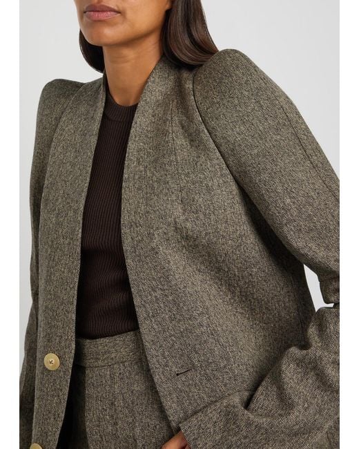 Rick Owens Green Metro Structured Wool Jacket