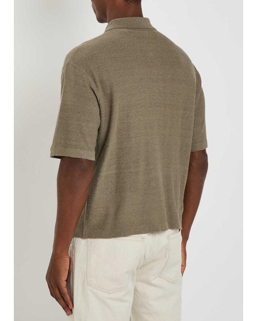 FRAME Natural Textured-Knit Linen And Silk-Blend Shirt for men