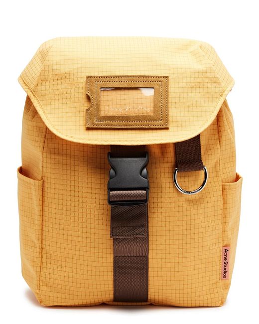 Acne Yellow Ripstop Nylon Backpack