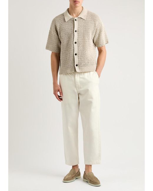 FRAME White Open-Knit Cotton Shirt for men