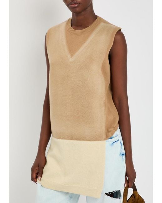 Maison Margiela Natural Fuse Colour-Blocked Wool Vest