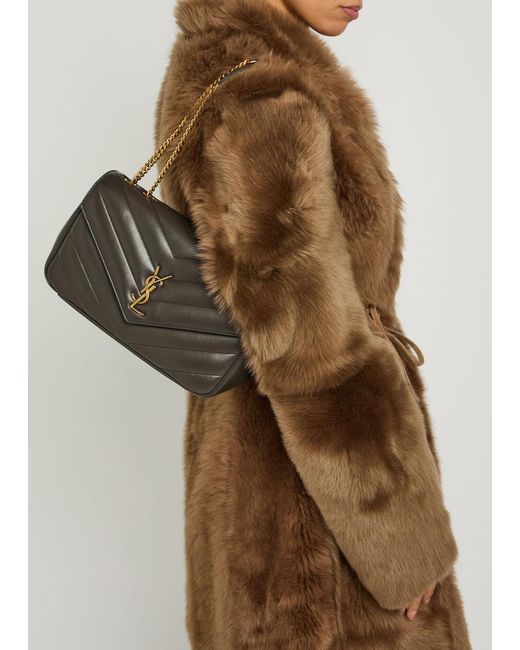 Saint Laurent Gray Loulou Medium Quilted Leather Shoulder Bag