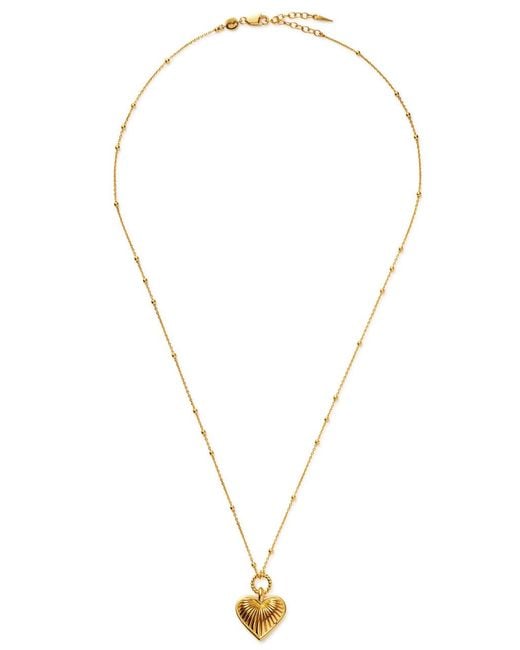 Missoma Metallic Ridge Heart 18kt -plated Necklace