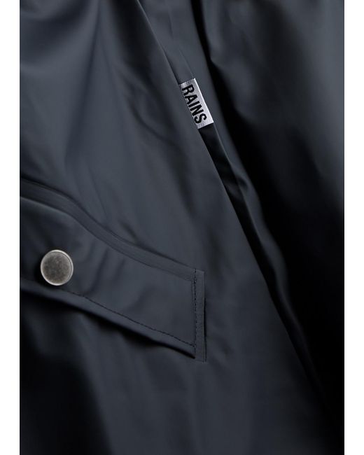 Rains Blue Short Matte Waterproof Raincoat for men