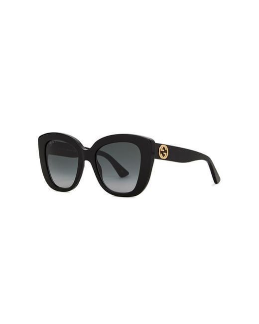 Gucci Black Oversized Cat-Eye Sunglasses, Sunglasses, , Oversized