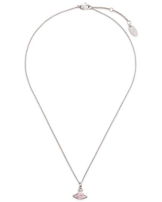 Vivienne Westwood Pink Reina Orb Silver-plated Necklace