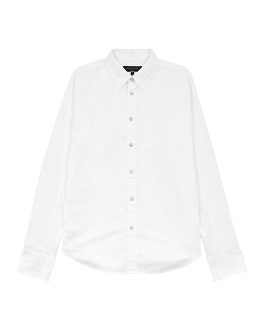 Rag & Bone White Engineered Cotton Oxford Shirt for men