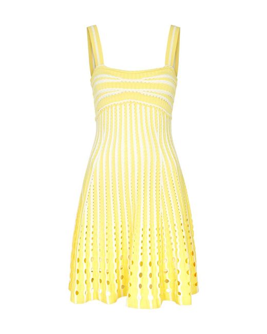 Jonathan Simkhai Yellow Franklin Open-Knit Mini Dress