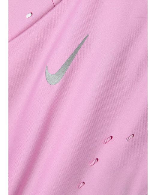 Nike Pink Swift Logo Stretch-Jersey Sports Bra