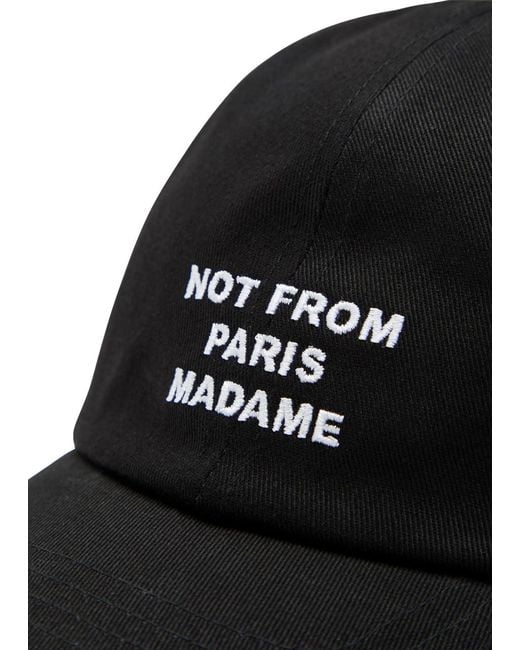 Drole de Monsieur Black Nfpm Embroidered Cotton Cap for men