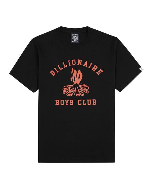 BBCICECREAM Black Campfire Printed Cotton T-shirt for men