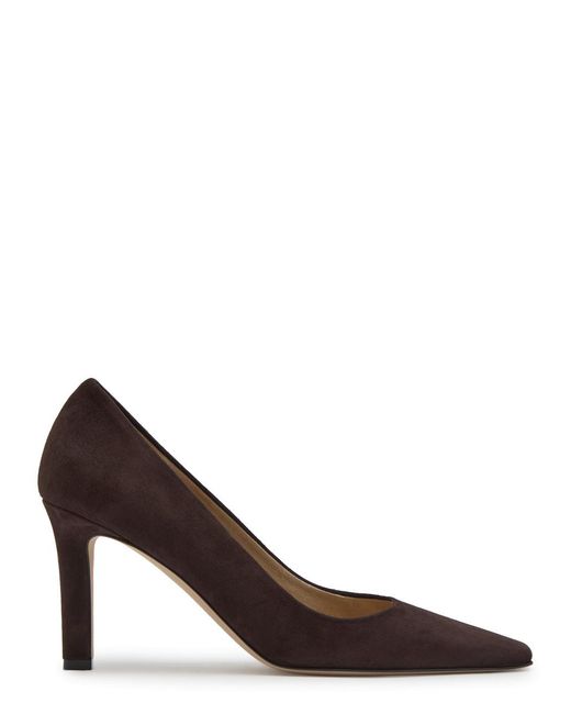 The Row Brown Carla 80 Suede Pumps