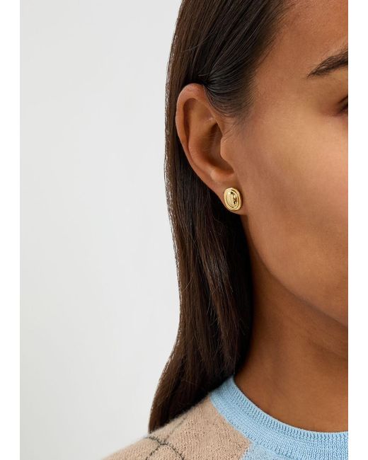 LIE STUDIO Natural The Franka 18Kt-Plated Stud Earrings