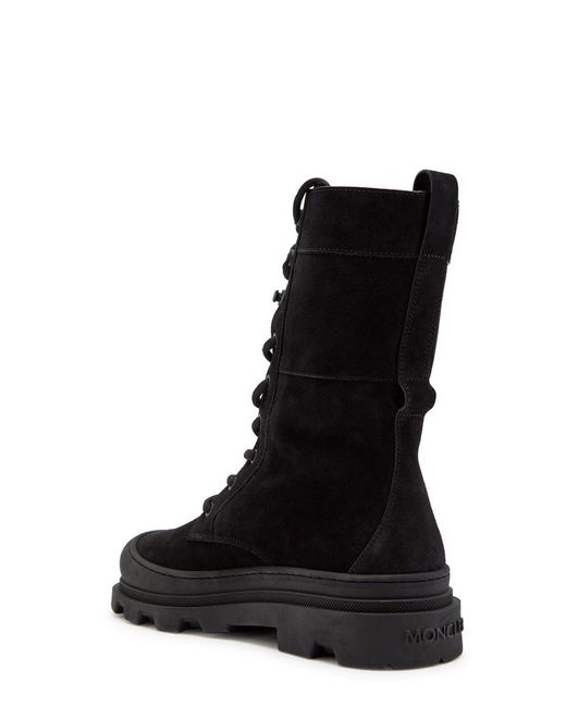 Moncler Black Vera High Suede Mid-Calf Boots