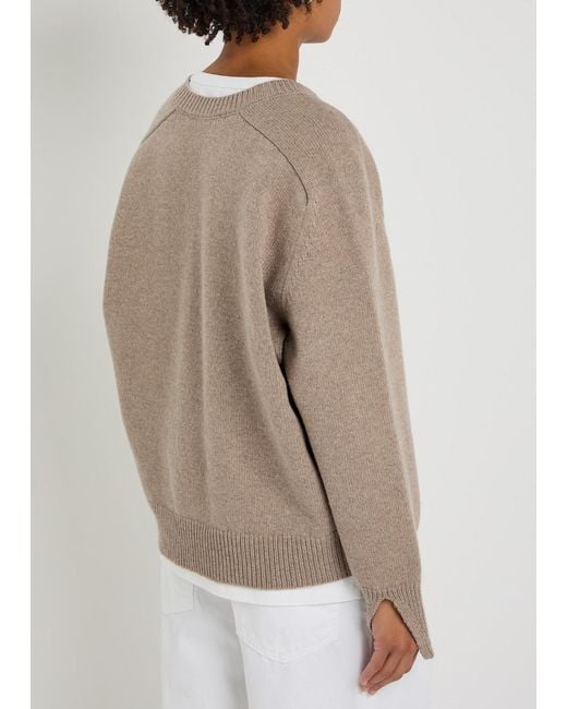 Rohe Brown V-Neck Wool And Cashmere-Blend Jumper