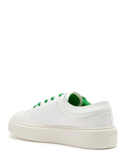 Ganni Green Sporty Leather Sneakers