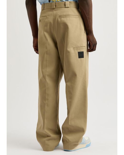 Givenchy Natural Pleated Wide-Leg Twill Chinos for men