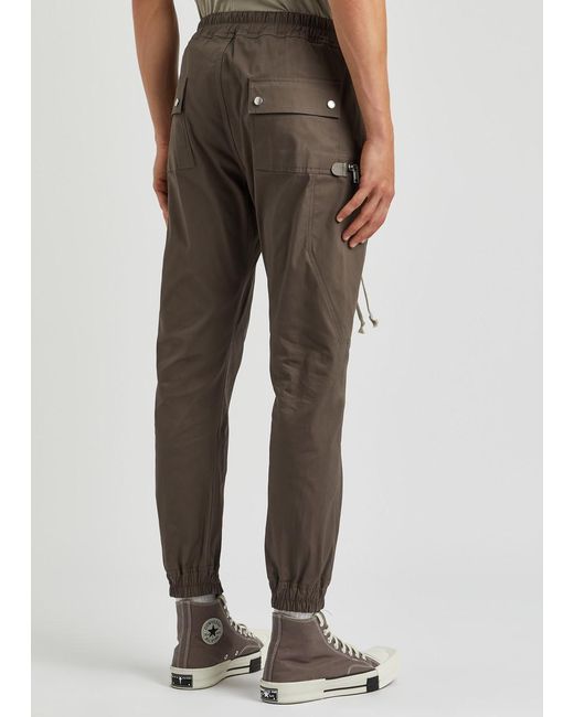 Rick Owens Gray Bauhaus Stretch-cotton Cargo Trousers for men