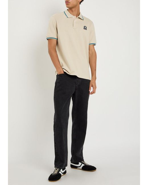 Sandbanks Natural Logo Piqué Cotton Polo Shirt for men