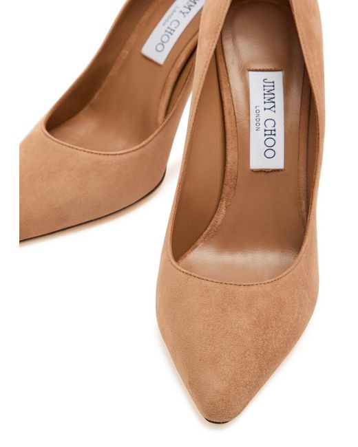 Jimmy Choo Brown Romy 85 Suede Pumps