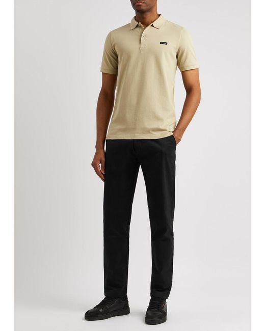 Calvin Klein Black Tapered Stretch-twill Trousers for men