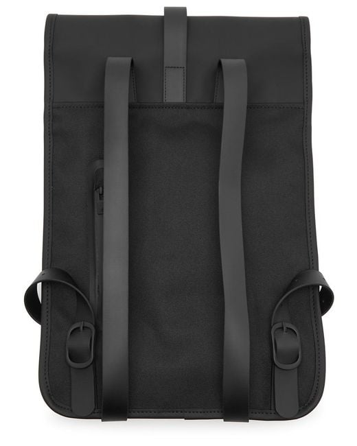 Rains Black Mini Rubberised Backpack
