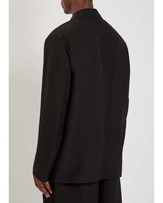 Studio Nicholson Black Denison Linen And Wool-Blend Blazer for men