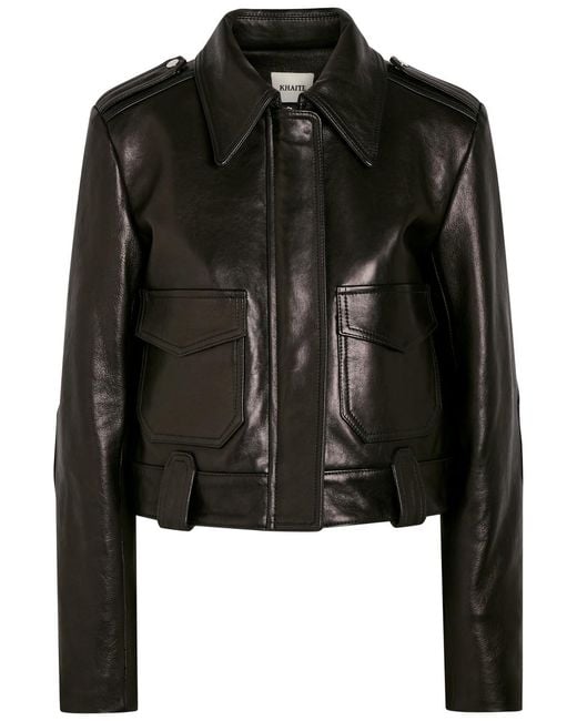 Khaite Black Cordelia Leather Jacket