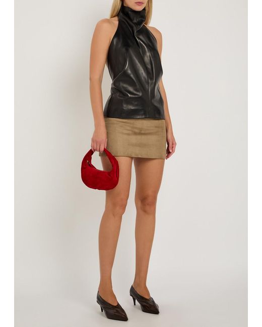 Khaite Natural Jett Suede Mini Skirt