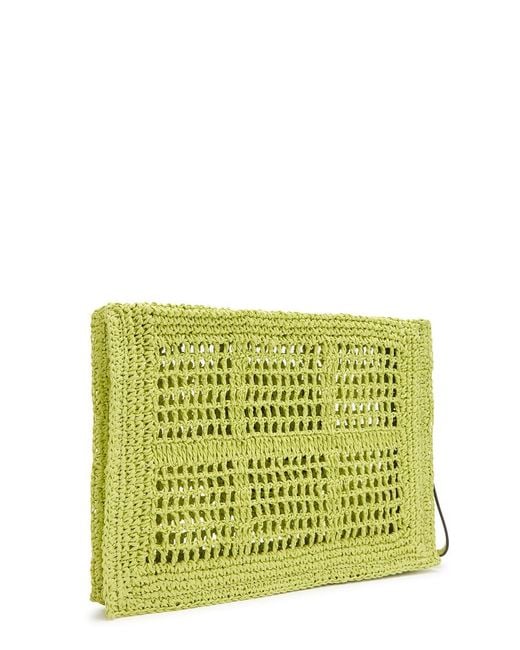Tory Burch Yellow Ella Raffia Clutch