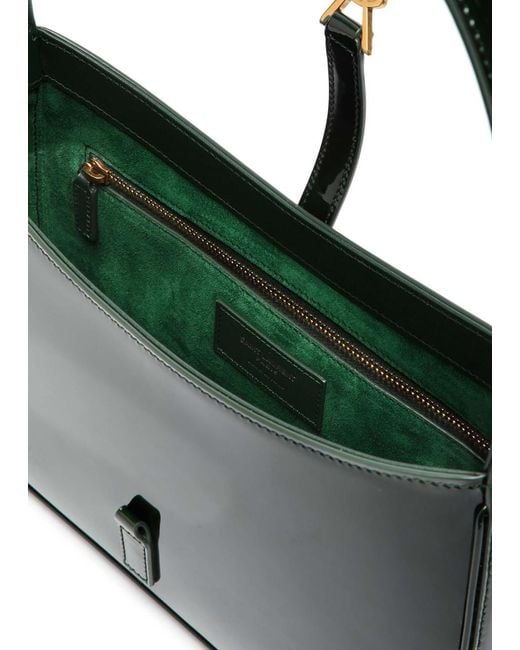 Saint Laurent Green Le 5 À 7 Patent Leather Shoulder Bag