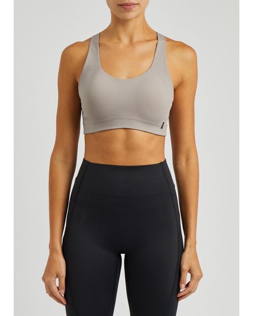 On Shoes Gray Active Stretch-Jersey Bra Top
