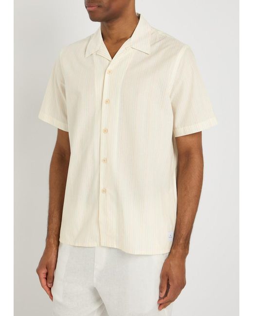 Paul Smith White Pinstriped Cotton-Poplin Shirt for men