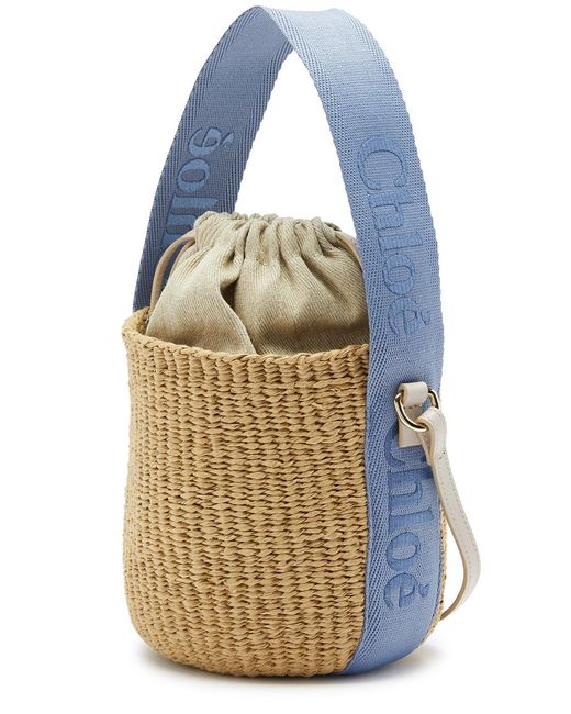 Chloé Blue Sense Small Raffia Basket Bag