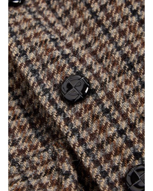 Blazé Milano Brown Lokai Houndstooth Wool-Blend Jacket
