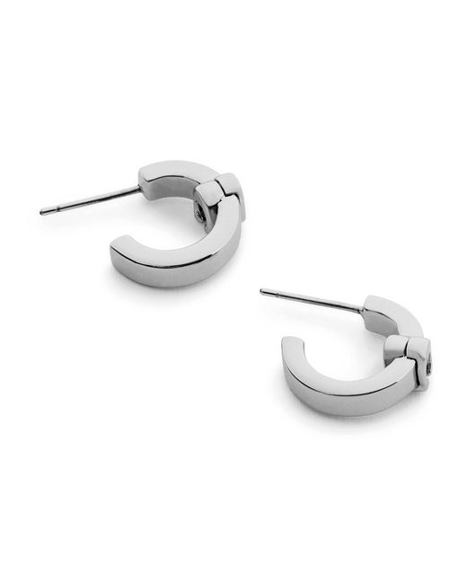 COACH White Logo Hoop Earrings