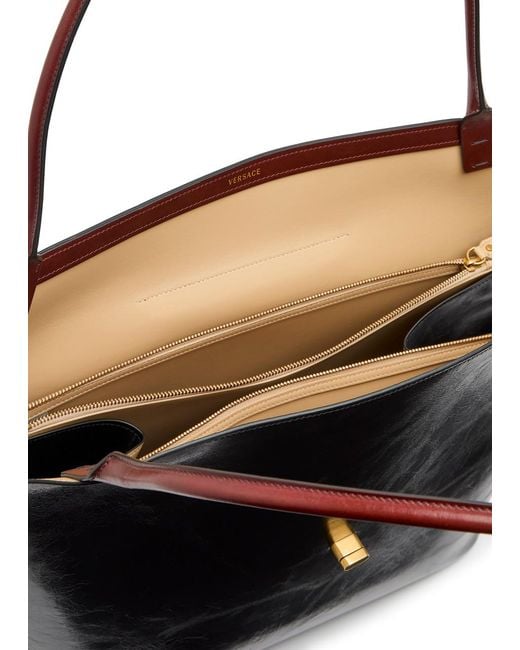 Versace Black Large Leather Tote Bag